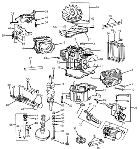 Engine -16 Hp Bs- -Electric Start Diagram and Parts List for 1610 0350042U-135393100-135393399-136393100 Cub Cadet Lawn Tractor